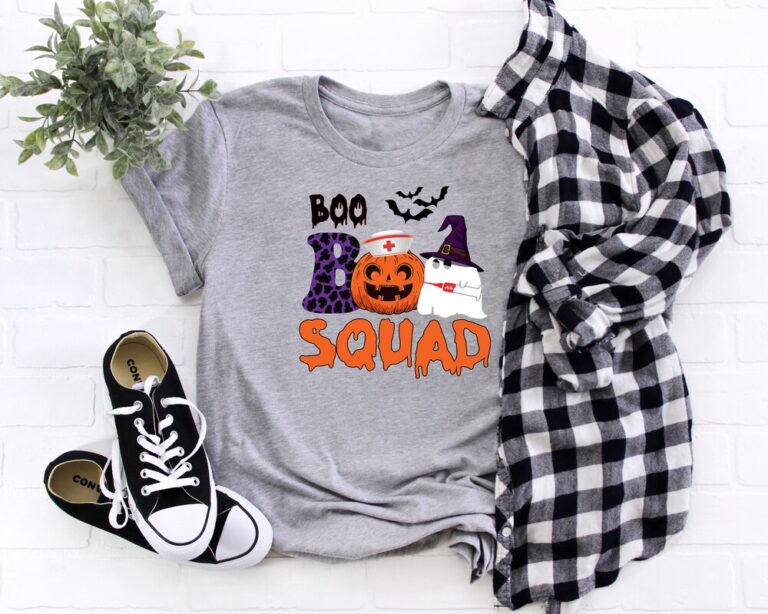 Nurse Halloween Gift, Boo Squad Pumpkin Shirt, Funny Halloween Apparel