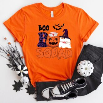 Nurse Halloween Gift, Boo Squad Pumpkin Shirt, Funny Halloween Apparel