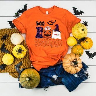 Nurse Halloween Gift, Boo Squad Pumpkin Shirt, Funny Halloween Apparel