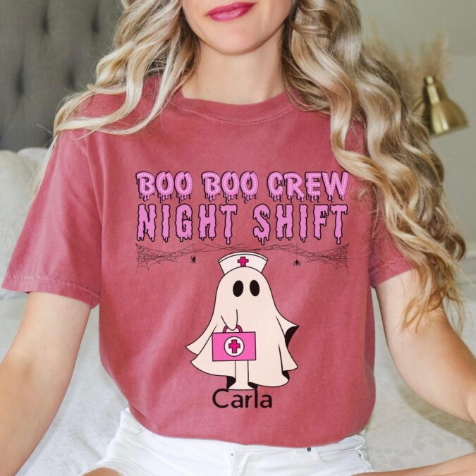 Personalized Boo Boo Crew Ghost Nurse Shirt, Spooky Season Night Shift Crew