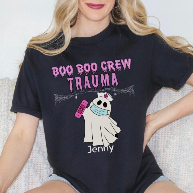 Personalized Boo Boo Crew Ghost Nurse Shirt, Spooky Season Night Shift Crew