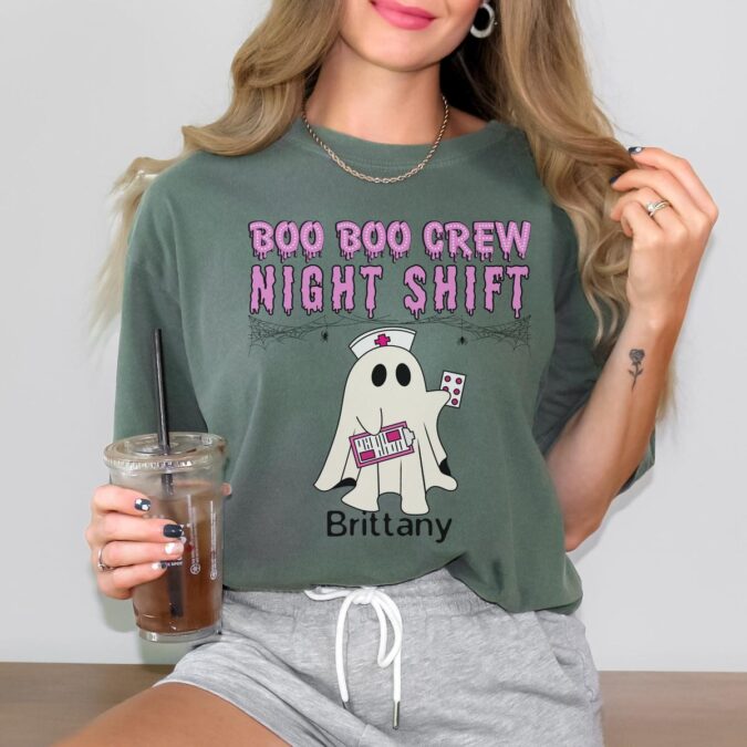 Personalized Boo Boo Crew Ghost Nurse Shirt, Spooky Season Night Shift Crew