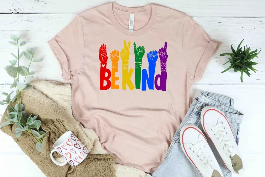 Be Kind Rainbow Shirt - Be Kind Sign Language Shirt - ASL Shirt