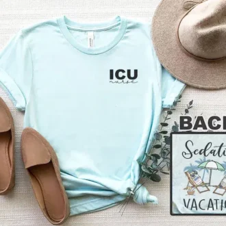 Sedation Vacation ICU Nurse Shirt, Funny NICU Nurse Summer Tee, ICU Nurse Gift