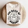 Funny 100 Days of School Shirt for Teacher, Trendy Teacher Smile Face Tee