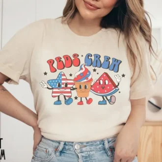 Peds Nurse Shirt - Peds 4th of July Shirt - Pediatric Nurse Tshirt - Nursing Shirt - Pediatric Nurse Group Gift