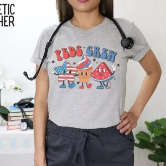 Peds Nurse Shirt - Peds 4th of July Shirt - Pediatric Nurse Tshirt - Nursing Shirt - Pediatric Nurse Group Gift