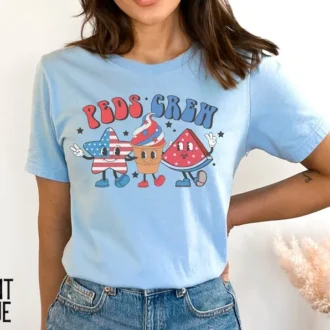 Peds Nurse Shirt - Peds 4th of July Shirt - Pediatric Nurse Tshirt - Nursing Shirt - Pediatric Nurse Group Gift