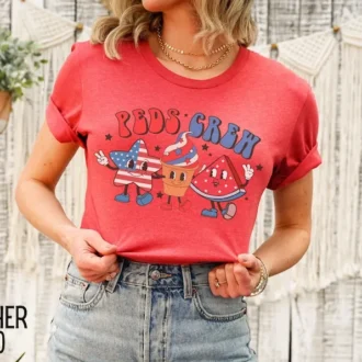 Peds Nurse Shirt - Peds 4th of July Shirt - Pediatric Nurse Tshirt - Nursing Shirt - Pediatric Nurse Group Gift