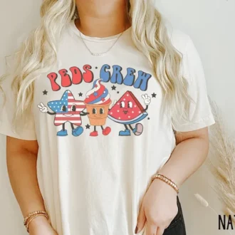 Peds Nurse Shirt - Peds 4th of July Shirt - Pediatric Nurse Tshirt - Nursing Shirt - Pediatric Nurse Group Gift