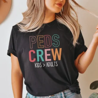 Pediatric Nurse T-Shirt, Peds Crew Shirt, Nurses Week Gift, RN Nurse Gifts
