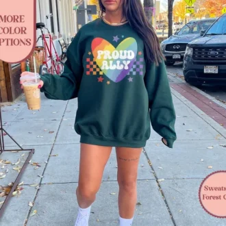 Proud Ally Shirt - Rainbow Ally Shirt - LGBTQ Shirt - Gay Pride Shirt - Queer Gift