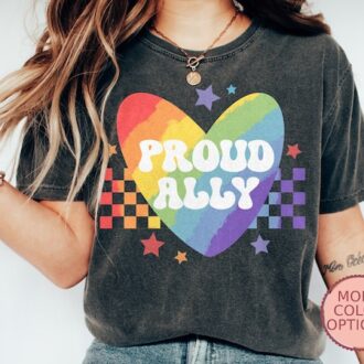 Queer Ally Pride Shirt, Rainbow LGBTQ+ Tee, Supportive Gift