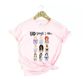 God Says I’m Beautiful Enough Christian T-Shirt, Motivational Bible Verse, Princess Gift