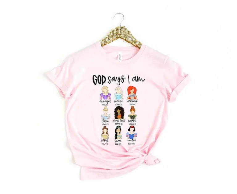 God Says I’m Beautiful Enough Christian T-Shirt, Motivational Bible Verse, Princess Gift