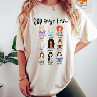God Says I’m Beautiful Enough Christian T-Shirt, Motivational Bible Verse, Princess Gift