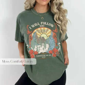 Vintage Christian Worship Shirt, God T-Shirt, Faith Based Apparel, Bible Verse Tee, I Will Follow You