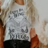 Under His Wings Christian T-Shirt, Jesus, Worship, Bible Verse Apparel for Men & Women