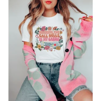 Flower Nurse Shirt, Running For Call Bells Is My Cardio Tee, Nurse Assistant, Patient Care Tech Gift