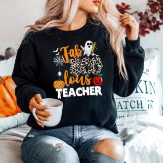 Funny Halloween Teacher Shirt, Cute Ghost Costume, Spooky School Tee, Fabulous Teacher Funny Halloween Teacher Shirt, Cute Ghost Costume, Spooky School Tee, Fabulous Teacher