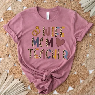 Cute Leopard Teacher Mom Shirt, Mothers Day Gift for Educators