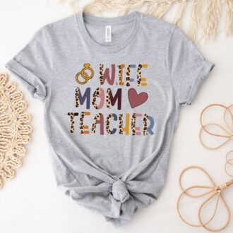 Cute Leopard Teacher Mom Shirt, Mothers Day Gift for Educators