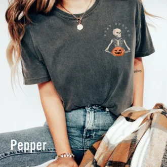 Stay Spooky Skeleton Pocket T-shirt, Funny Halloween Costume Shirt for Men & Women Stay Spooky Skeleton Pocket T-shirt, Funny Halloween Costume Shirt for Men & Women