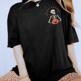 Stay Spooky Skeleton Pocket T-shirt, Funny Halloween Costume Shirt for Men & Women Stay Spooky Skeleton Pocket T-shirt, Funny Halloween Costume Shirt for Men & Women