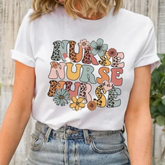 Wild Flowers Nurse T-Shirt, Retro RN Shirt, Cute New Nurse Gifts, Nurse Appreciation Wild Flowers Nurse T-Shirt, Retro RN Shirt, Cute New Nurse Gifts, Nurse Appreciation
